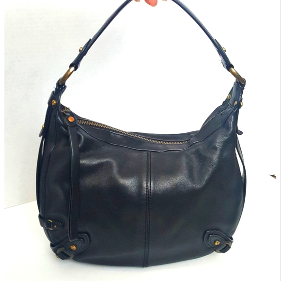 Cole Haan Handbags - Cole Haan Medium Leather Hobo Bag in Black